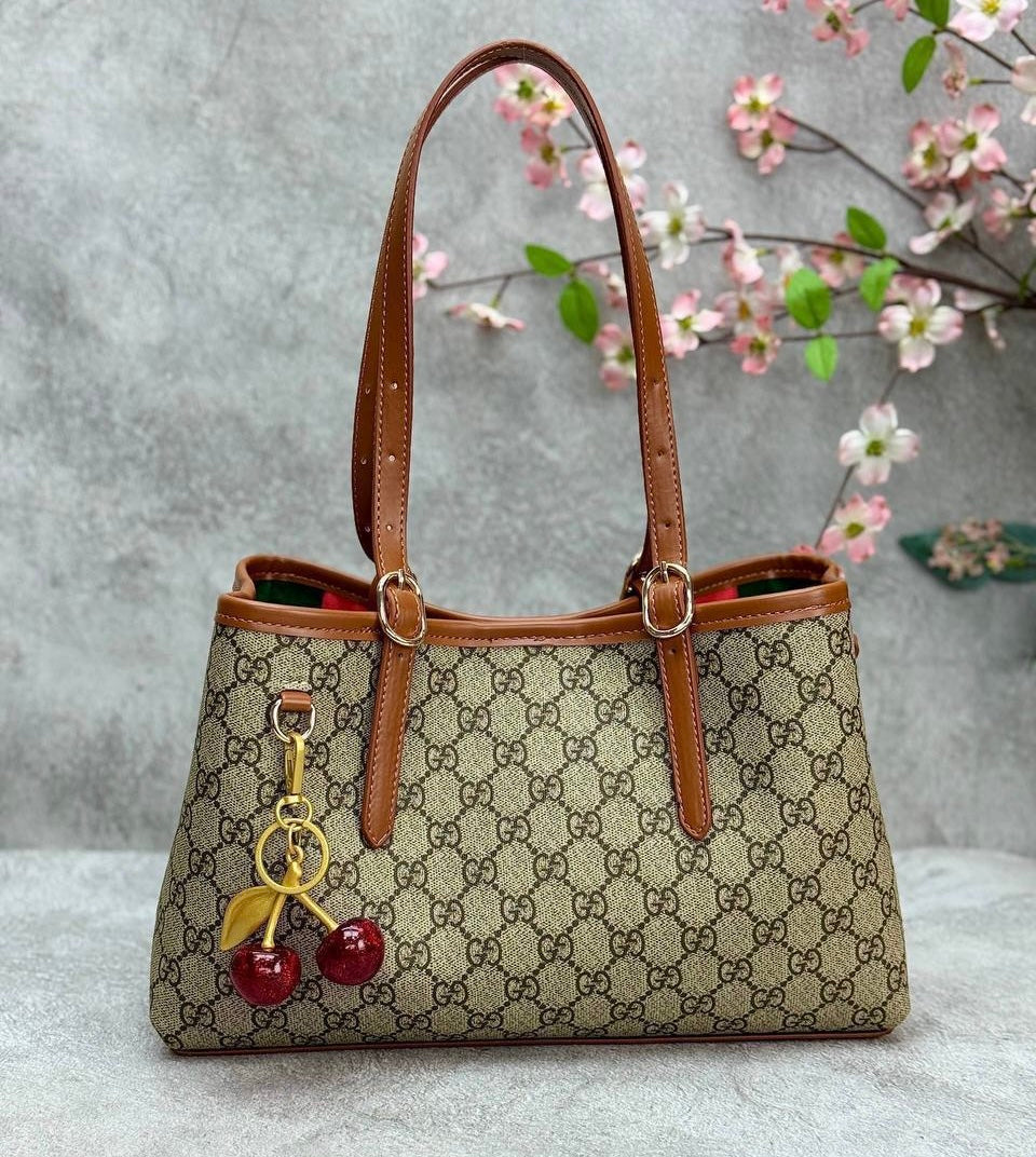 Gucci GG Emblem Tote Canvas Classic Brown 5