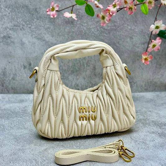Miu Miu Wander Matelasse Napa Beige