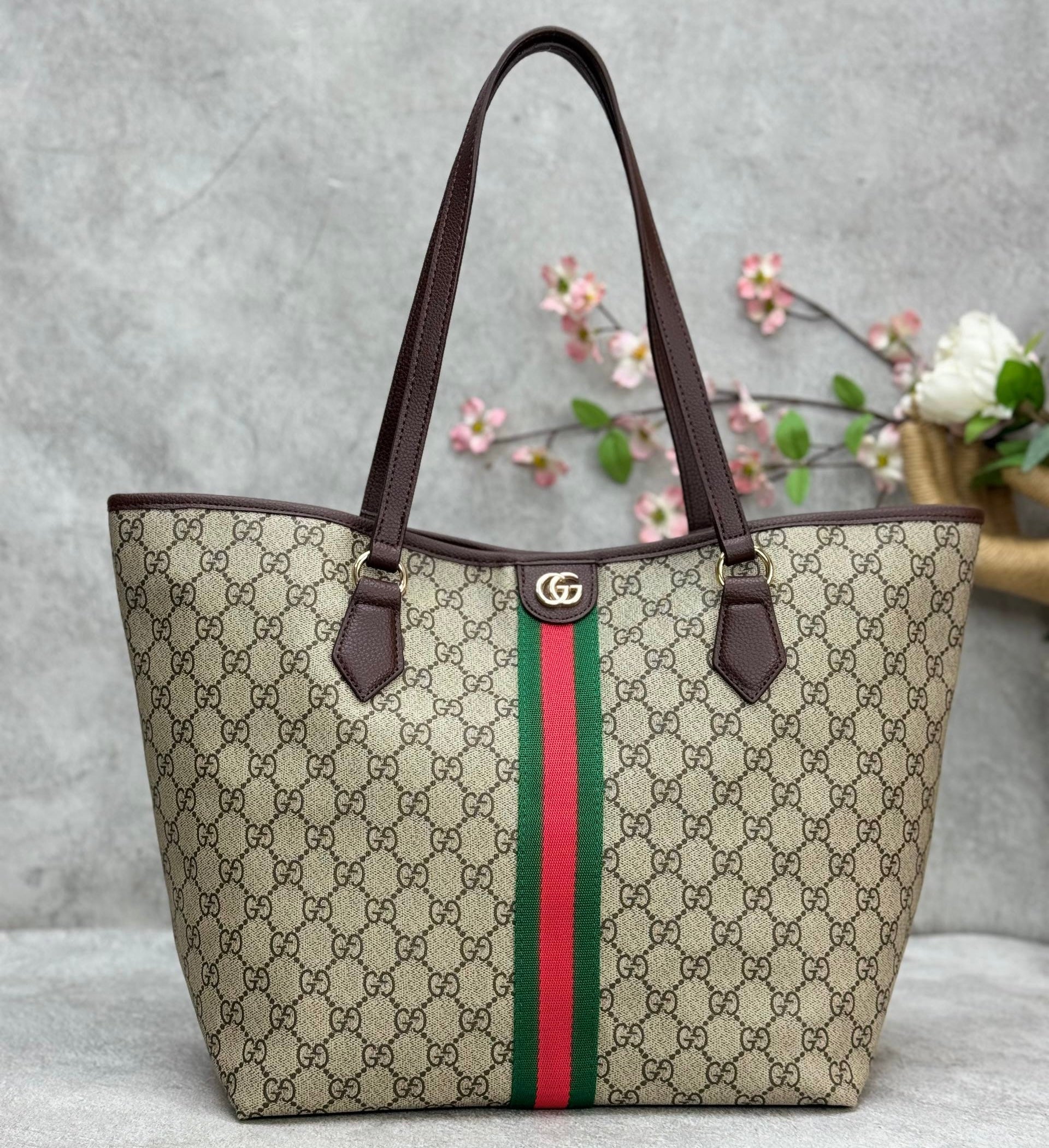 Gucci Ophidia Canvas Brown 1 Tote Bag Large
