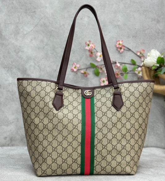 Gucci Ophidia Canvas Brown 1 Tote Bag Large
