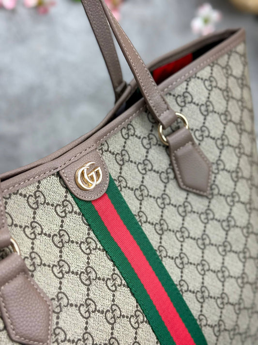Gucci Ophidia Canvas Beige 1 Tote Bag Large