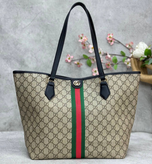 Gucci Ophidia Canvas Black Tote Bag Large