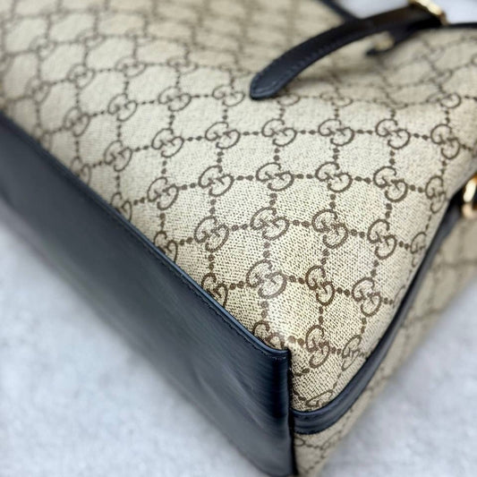 Gucci GG Emblem Tote Canvas Black 2