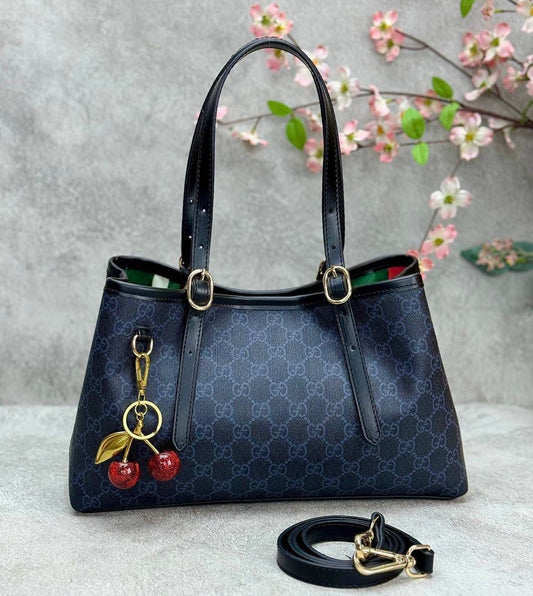 Gucci GG Emblem Tote Canvas Classic Grey 3