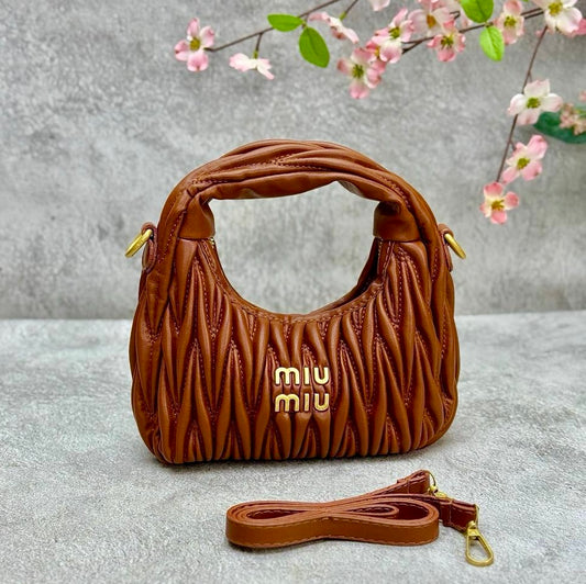 Miu Miu Wander Matelasse Napa Brown