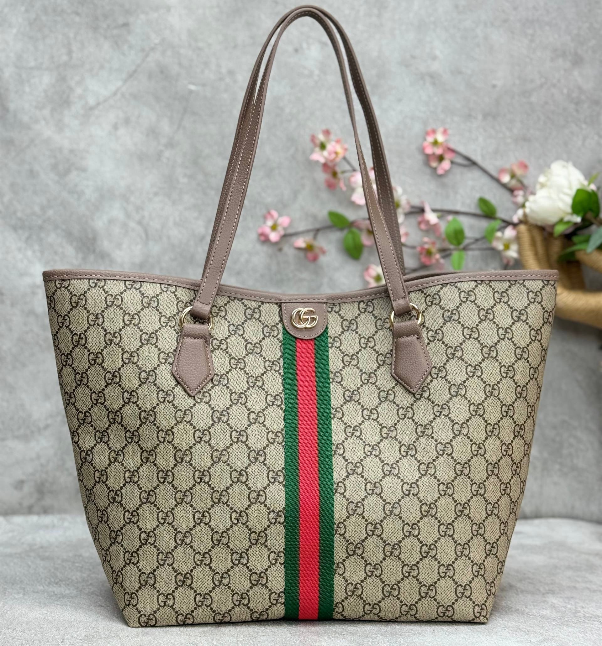 Gucci Ophidia Canvas Beige 1 Tote Bag Large